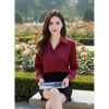 Áo sơ mi nữ dài tay công sở nẹp dấu khuy cúc, lụa mềm mịn, form vừa - Giá chỉ 200.000 5