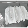 Áo sơ mi nữ dài tay cotton thô cổ đức sang chảnh tiểu thư NALIA NALISA 2