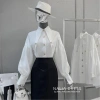 Áo sơ mi nữ dài tay cotton thô cổ đức sang chảnh tiểu thư NALIA NALISA 4