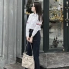 Áo Sơ Mi Nữ Dài Tay Crotop Viền 2 Tay Cotton Lụa Cao Cấp - Hot 2.024 Giá 145k 2