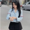 Áo Sơ Mi Nữ Dài Tay Crotop Viền 2 Tay Cotton Lụa Cao Cấp - Hot 2.024 Giá 145k 9
