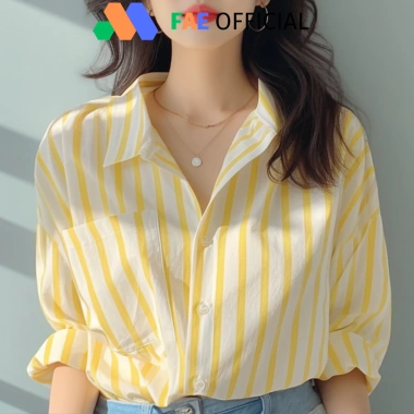 Áo sơ mi nữ dài tay FAE OFFICIAL kẻ vàng tôn da 250gsm thoáng mát 116.619 VND 7 Áo sơ mi nữ dài tay FAE OFFICIAL kẻ vàng tôn da 250gsm thoáng mát 116.619 VND 7
