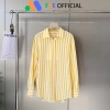 Áo sơ mi nữ dài tay FAE OFFICIAL kẻ vàng tôn da 250gsm thoáng mát 116.619 VND 9