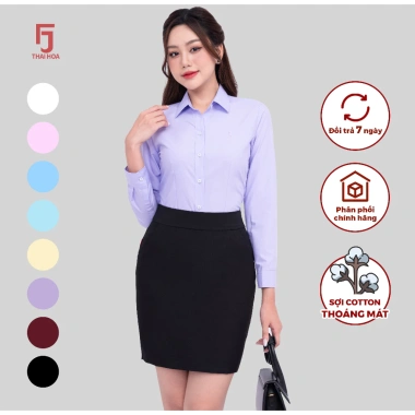 Áo sơ mi nữ dài tay form ôm cotton trơn ASW101-R01 – giá 274.160đ, giảm 63.057đ, nhiều màu Thái Hòa 7 Áo sơ mi nữ dài tay form ôm cotton trơn ASW101-R01 – giá 274.160đ, giảm 63.057đ, nhiều màu Thái Hòa 7