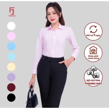 Áo sơ mi nữ dài tay form ôm cotton trơn ASW101-R01 – giá 274.160đ, giảm 63.057đ, nhiều màu Thái Hòa 10 Áo sơ mi nữ dài tay form ôm cotton trơn ASW101-R01 – giá 274.160đ, giảm 63.057đ, nhiều màu Thái Hòa 10