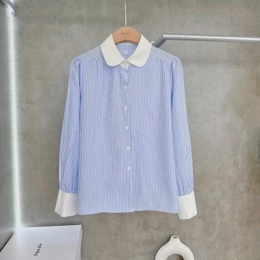 Áo sơ mi nữ dài tay Hàn Quốc – Kiểu xinh công sở, sang chảnh, mềm mại, giá 135k 6 Áo sơ mi nữ dài tay Hàn Quốc – Kiểu xinh công sở, sang chảnh, mềm mại, giá 135k 6