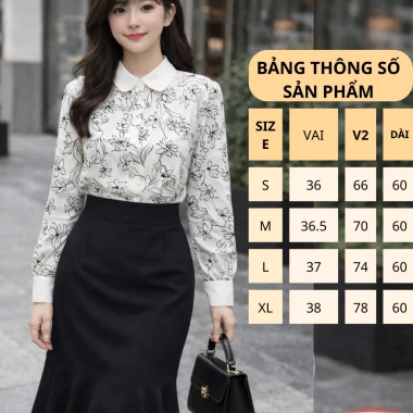 Áo sơ mi nữ dài tay họa tiết hoa sang trọng OXATYL A11 - Công sở thời trang, chỉ 245.000₫