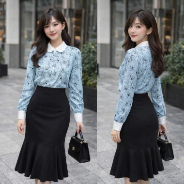 Áo sơ mi nữ dài tay họa tiết hoa sang trọng OXATYL A11 - Công sở thời trang, chỉ 245.000₫
