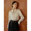 Áo sơ mi nữ dài tay lụa cao cấp, vải dày mềm rủ không nhăn, thiết kế công sở thanh lịch - 346.500₫ 3