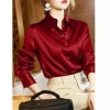 Áo sơ mi nữ dài tay lụa crepe satin nhẹ nhàng sang trọng, giá chỉ 132.000₫ 7