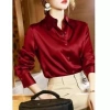 Áo sơ mi nữ dài tay lụa crepe satin nhẹ nhàng sang trọng, giá chỉ 132.000₫ 8