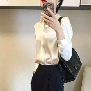 Áo sơ mi nữ dài tay lụa Latin mềm mại cao cấp - Sang trọng, thanh lịch, giảm giá 180.000₫ 8