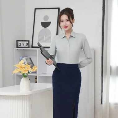 Áo sơ mi nữ dài tay modal gân sọc slimfit nẹp khuy Thái Hòa 25ASW-283 - Giá 392.780₫