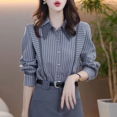 Áo Sơ Mi Nữ Dài Tay Sọc Hàn Quốc Plus Size Thời Trang 2.025 Giá Ưu Đãi 303k 10