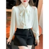 Áo sơ mi nữ dài tay viền bèo, dây buộc nơ tháo rời công sở HQ giá 188.999₫ 6