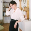 Áo sơ mi nữ dài tay Xuu Design chất lụa tiểu thư dáng đẹp trắng 195.000₫ 5