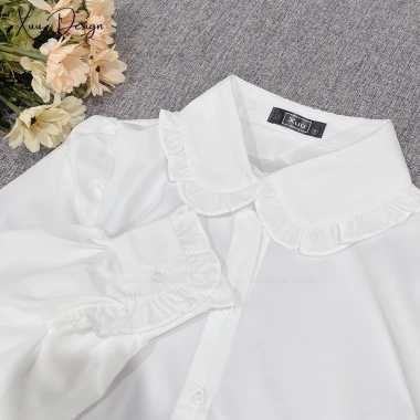 Áo sơ mi nữ dài tay Xuu Design chất lụa tiểu thư dáng đẹp trắng 195.000₫ 9