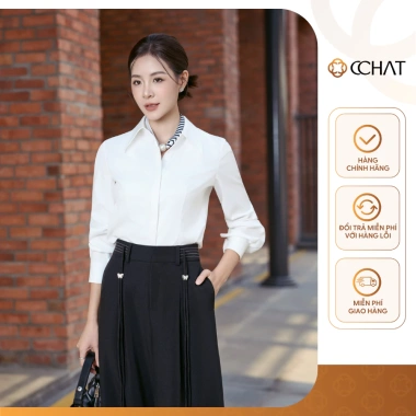 Áo sơ mi nữ dáng suông dài tay basic chất liệu mềm mát cao cấp - Giá chỉ 299k VND