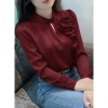 Áo sơ mi nữ điệu đà P10, gắn bông hoa ngực sang trọng, giảm còn 199.000 VND 4