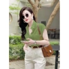 Áo Sơ Mi Nữ Đũi Tơ Tay Hàn SMN – Chất mát mịn, giá chỉ 199.000 VND (giảm từ 238.800 VND) 9