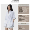 Áo sơ mi nữ form rộng tay dài linen thô premium LAHSTORE ASM01 Hồng Nude - Đa dụng, basic, giảm giá 312k 2