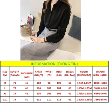 Áo sơ mi nữ Hàn Quốc cổ bẻ GIẤU NÚT rộng dài tay vải lụa mềm mịn ít nhăn