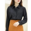Áo sơ mi nữ Hàn Quốc cổ bẻ GIẤU NÚT rộng dài tay vải lụa mềm mịn ít nhăn 5