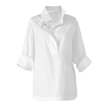 Áo sơ mi nữ IELGY dáng rộng cổ đứng nút màu trơn - Thời trang, giá 276.910₫