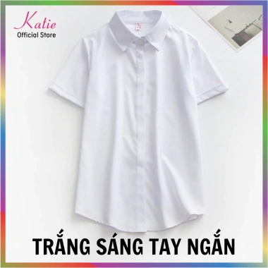 Áo sơ mi nữ KATIE cotton mát mẻ, không nhăn, trắng, tay dài & ngắn – 193.800đ