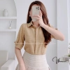 Áo sơ mi nữ kẻ caro cổ đức tay lỡ nơ trẻ trung WEXUU BS07.01 giảm giá 200k 2