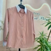 Áo sơ mi nữ kẻ sọc phối cổ trắng tay dài lụa Kate mỏng thoáng mát Size40-85kg giá 155.000₫ 5