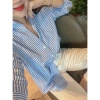Áo sơ mi nữ kẻ sọc tay dài, cổ trầm công sở, vải Oxford, giảm giá 125.000đ 10