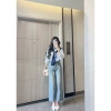 Áo sơ mi nữ kẻ unisex phong cách Hàn Quốc, form rộng, mềm mịn, kèm khăn SM04 4
