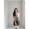 Áo sơ mi nữ kẻ unisex phong cách Hàn Quốc, form rộng, mềm mịn, kèm khăn SM04 6