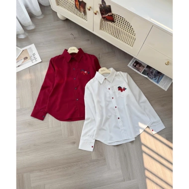 Áo sơ mi nữ logo Ngựa hottrend - thô Hàn, cổ đức, mùa Xuân Hè, giảm giá 175k