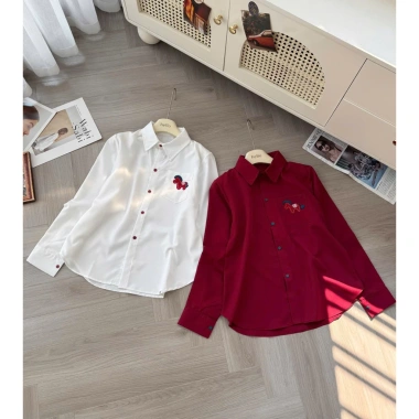 Áo sơ mi nữ logo Ngựa hottrend - thô Hàn, cổ đức, mùa Xuân Hè, giảm giá 175k