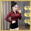 Áo sơ mi nữ lụa cổ V hợp kim - Thiết kế sang trọng màu đỏ đen trắng, giảm giá 22%