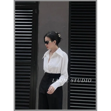 Áo Sơ Mi Nữ Lụa Dài Tay Cổ Đức Sang Chảnh - Giá chỉ 150k, giảm từ 189k 4
