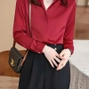 Áo sơ mi nữ lụa dài tay công sở nẹp ẩn khuy - Cao cấp, trơn, giá ưu đãi 176.400₫ 2