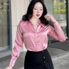Áo Sơ Mi Nữ Lụa Đính Đá Cao Cấp – Dài tay Đen Trắng Xanh, Giá ưu đãi 245.000 VND 4