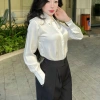 Áo Sơ Mi Nữ Lụa Đính Đá Cao Cấp – Dài tay Đen Trắng Xanh, Giá ưu đãi 245.000 VND 5