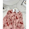 Áo sơ mi nữ lụa hoạ tiết hoa xanh đỏ, công sở phối cổ trắng - Giá chỉ 195.000 VND 9