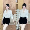 Áo sơ mi nữ lụa trắng dài tay EMLYvn - Không bị nhăn, công sở, giá 104k 4