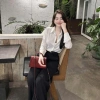 Áo sơ mi nữ lụa trắng dài tay EMLYvn - Không bị nhăn, công sở, giá 104k 7