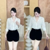 Áo sơ mi nữ lụa trắng dài tay EMLYvn - Không bị nhăn, công sở, giá 104k 9