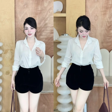 Áo sơ mi nữ lụa trắng dài tay EMLYvn - Không bị nhăn, công sở, giá 104k 9 Áo sơ mi nữ lụa trắng dài tay EMLYvn - Không bị nhăn, công sở, giá 104k 9