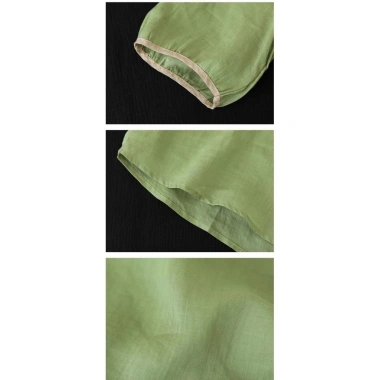 Áo sơ mi nữ mùa hè cổ chữ V tay năm phần tư, cotton & organza thêu họa tiết - 254k 6 Áo sơ mi nữ mùa hè cổ chữ V tay năm phần tư, cotton & organza thêu họa tiết - 254k 6