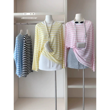 Áo Sơ Mi Nữ Mùa Hè Vàng Ice Silk Dài Tay, Mỏng Rời Ngoài, Giá chỉ 171.720₫ 4