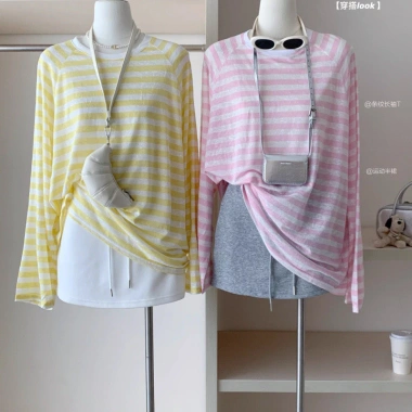 Áo Sơ Mi Nữ Mùa Hè Vàng Ice Silk Dài Tay, Mỏng Rời Ngoài, Giá chỉ 171.720₫ 5