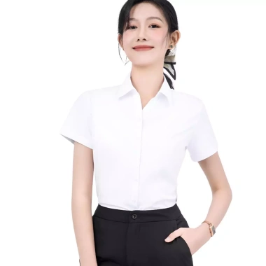 Áo sơ mi nữ ngắn tay Madela cotton mềm mại, màu trắng - Giá chỉ 157.000 VND 5